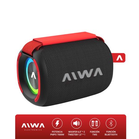 Parlante Portátil Bluetooth Aiwa Tws Resistente Al Agua Batería Recargable
