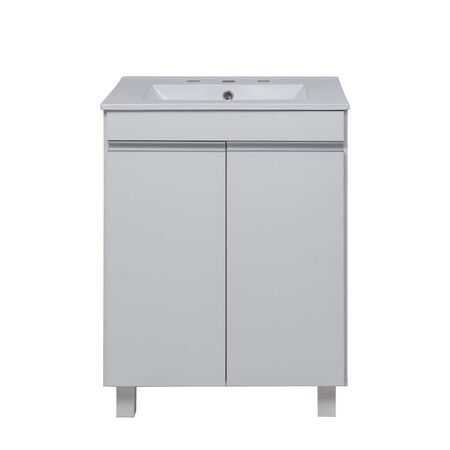 VANITORY DE PIE BLANCO CON BACHA DE 60 CM Y 2 PUERTAS