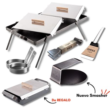 Kit La Plancheta de 2 Hornallas con Smasher + Planchetitta de regalo - La Planchetta 