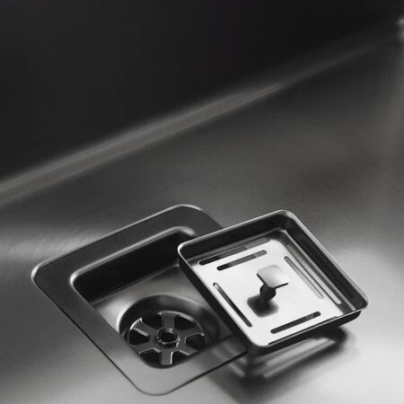 Pileta de Cocina Essentia Doble 671B Grafito Satinado Mi Pileta