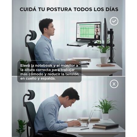 Soporte Doble Brazo Gadnic Para Monitor y Notebook 13-32