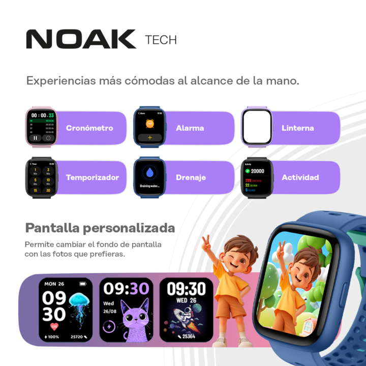 Smartwatch Noak Bloom 1 Niños con Juegos 1.83" TFT-LCD IP68 - Vista 6