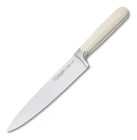 Cuchillo 20cm Cocinero 3 Claveles 1075 Polar Acero Inox Blanco
