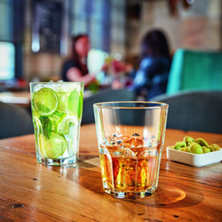 Set X6 Vasos Bajos Facetados 350Cc