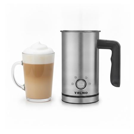 Espumador De Leche Yelmo El-9501 Color Plateado 500w 4 Funciones Apagado Automático Base 360