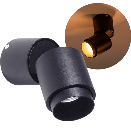 Aplique Led Movil 5w Epicur Luz Calida 3000k Techo Pared Negro