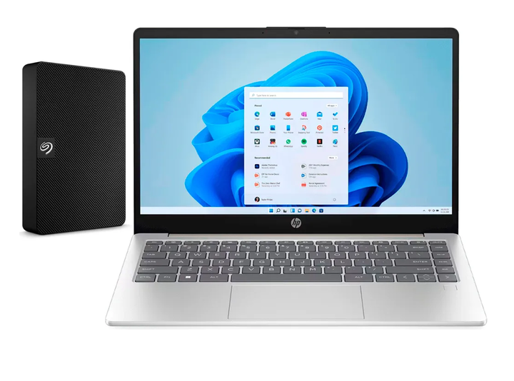 Notebook Hp 14-em0001la Ryzen 3 8gb 256g + Disco Externo 4tb Azul - Vista 1