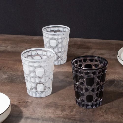 Set 6 Vasos Sakura 300ml Winterfell Blancos Vidrio Labrado Blanco - Vista 2