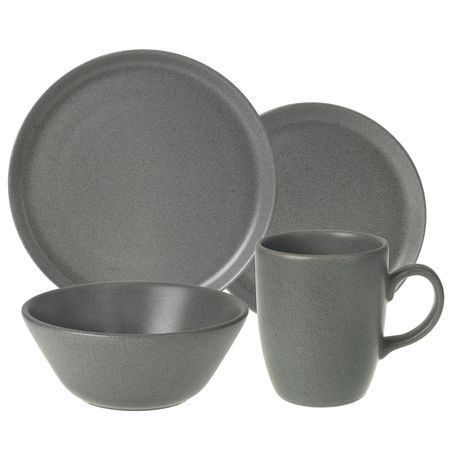 Vajilla 16 Piezas Plato Playo Postre Bowl Jarro Mug Ceramica Aston