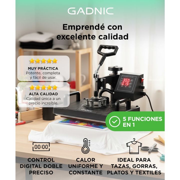 Máquina de Sublimado Combinada Gadnic MS4 Multifuncional 5 en 1 - Vista 2