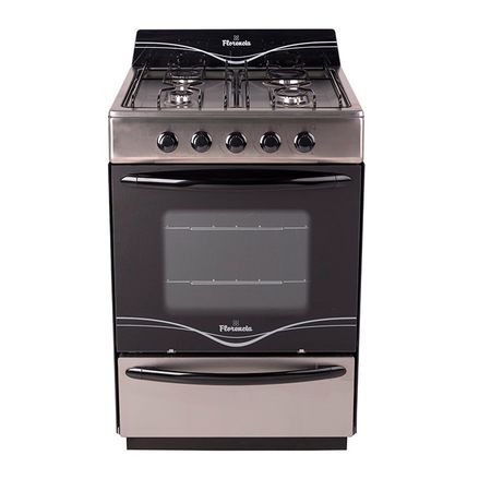 Cocina Acero inox. 56cm 4 Hornallas Facil limpieza Florencia