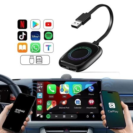 AI Box CarPlay Android Auto Inalambrico con YouTube y Netflix