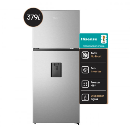 HELADERA HISENSE CON DISPENSER NO FROST INVERTER 290LT
