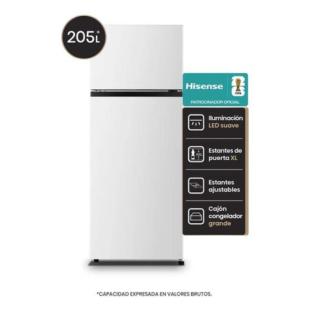 HELADERA CHICA CON FREEZER HISENSE DE 205 LITROS CICLICA