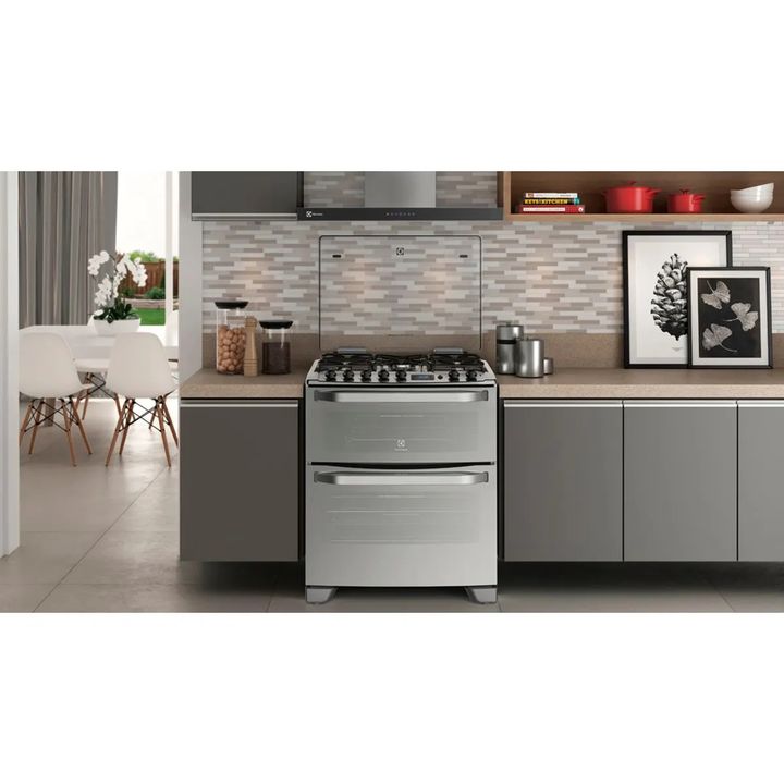 Cocina ELECTROLUX 76DXR 76cm doble horno multigas acero inox - Vista 5
