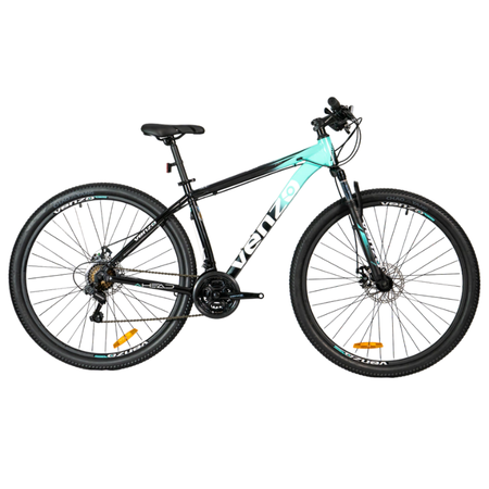 Bicicleta MTB Venzo Ahead 21V R29 Negro/Teal Disco Mec. Talle S