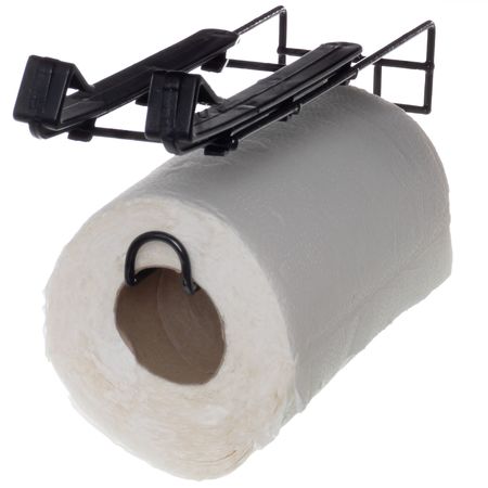 Portarollo Papel Cocina Soporte regulable para Estante Metaltru Negro