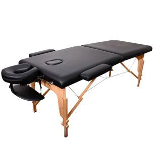 Camilla Para Masajes Negra Gadnic Profesional Hasta 225kg 185x70cm Plegable