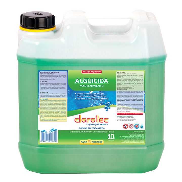 Alguicida Liquido Mantenimiento Piletas 10lts Clorotec - Vista 1