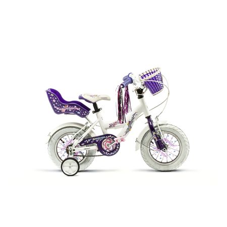 Bicicleta Raleigh Cupcake- R.12"- Blanco/Violeta- Cuadro de aluminio_Frenos V-Brake- 1Vel.