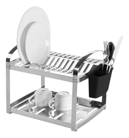 Escurridor Secaplatos 12 Platos Brinox Acero Inoxidable  Plateado