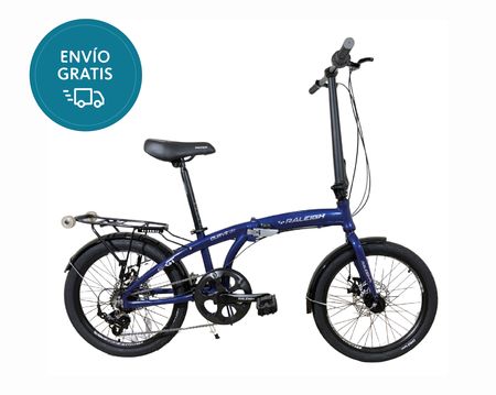 Bicicleta Plegable Raleigh Curve / Azul / Cuadro de aluminio / Frenos a disco mecanico / 6Vel. / Rodado 20".