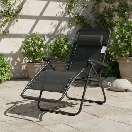 Reposera Avelino Sillon Relax Reclinable Negra