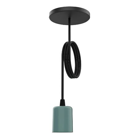 Lampara Colgante 1 Luz Bulbo Led E27 Techo Verde X2