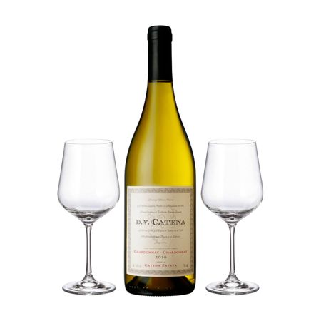 Set Vino Blanco DV Catena Chardonnay y 2 Copas Con Estuche