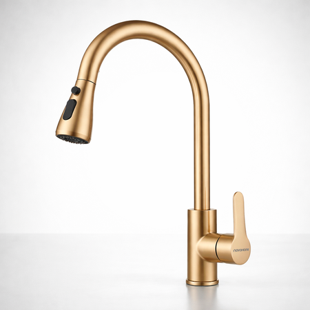 Grifería P/Cocina Monocomando Extensible Novohome Dorada