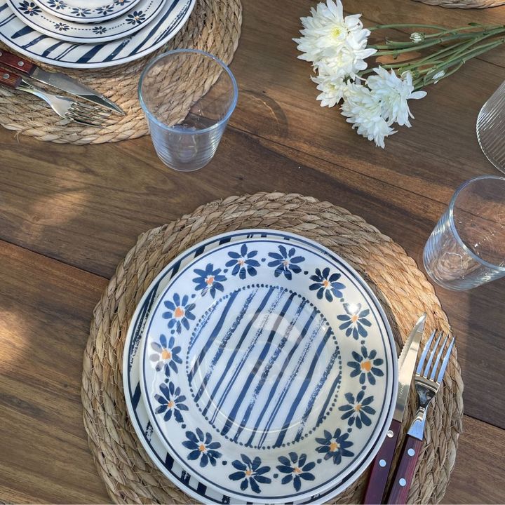 Set x 6 Platos Playos 24 cm Margaritas - Vista 3