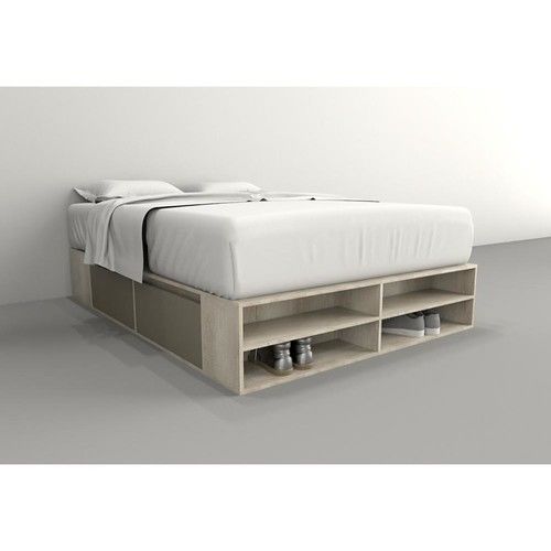Box de Cama DS Home 1,60 m 4 Cajones 1 Puerta Nevado Gris 203x33x162 cm - Vista 2