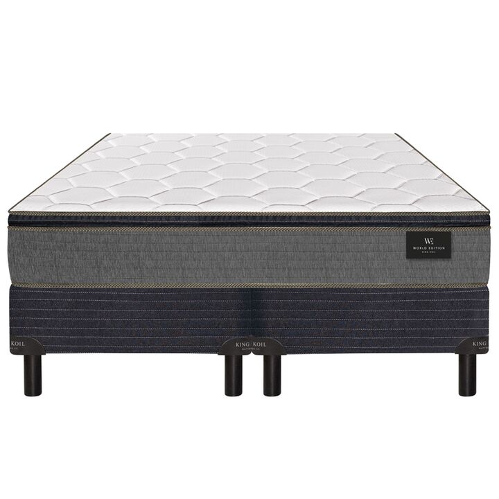 Colchon y Sommier King Koil Finesse King Size 180x200x27cm de Resortes LFK con Pillow de Espuma Firme - Vista 1