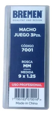 Macho Bremen Juego 3 Piezas M9 x 1.25