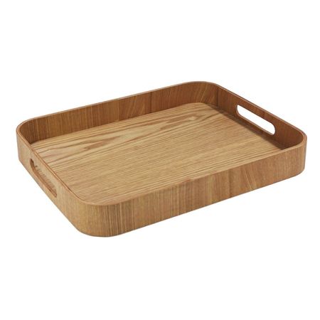 Bandeja Carol Rectangular de Bambú 45 Cm Con Asas