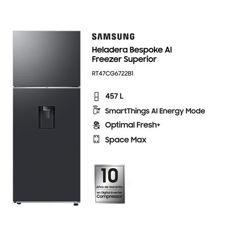 Heladera Samsung RT47CG6722B1 Inverter 457 L Black Dispenser