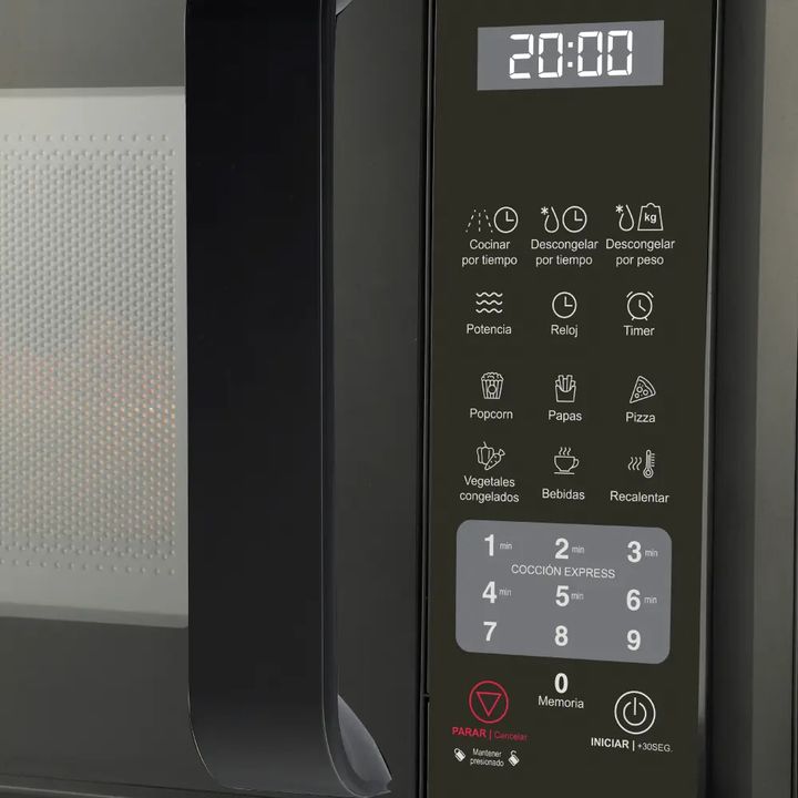 MICROONDAS SMART LIFE 20 LITROS DIGITAL NEGRO 700W - Vista 4