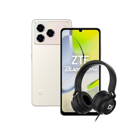 Combo ZTE A56 Pro 12+128GB Gold + Auricular Vincha Dekkin USB-C