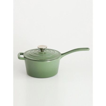 Cacerola Feuer Hierro Enlozado con Mango y Tapa Verde 18 cm