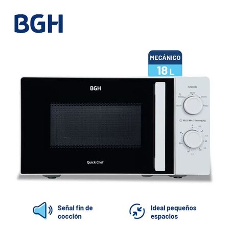 Microondas BGH 18 Litros Mecanico Blanco B118MB25
