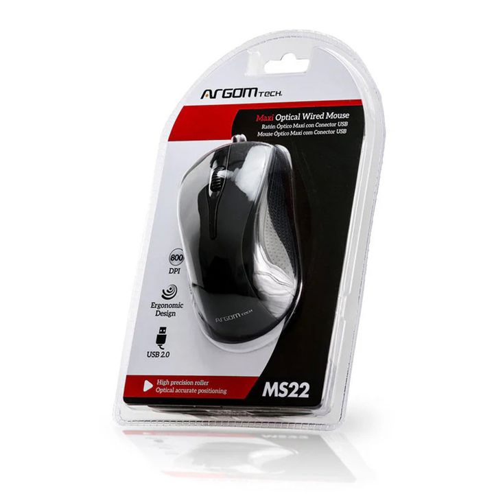 Mouse Óptico Argomtech Maxi Usb Con Cable - Vista 4