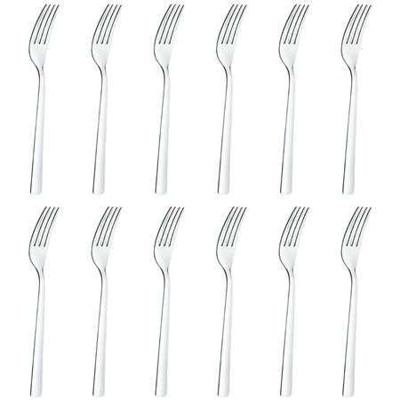 Set 12 Tenedor De Postre 17 Cm Acero Inox Oslo Tramontina Plateado