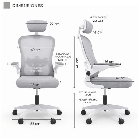 Silla Ergonómica Para Escritorio Oficina Mesh GrayLight