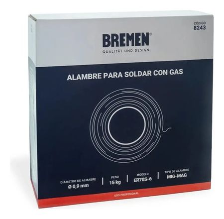 Alambre Bremen MIG MAG ER70S-6 0.9mm x 15kg