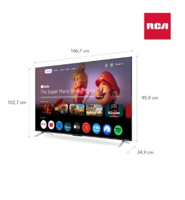 Smart Google Tv 4k 75'' Rca G75p7uhd Chromecast Hdr10+ Dolby - Vista 3