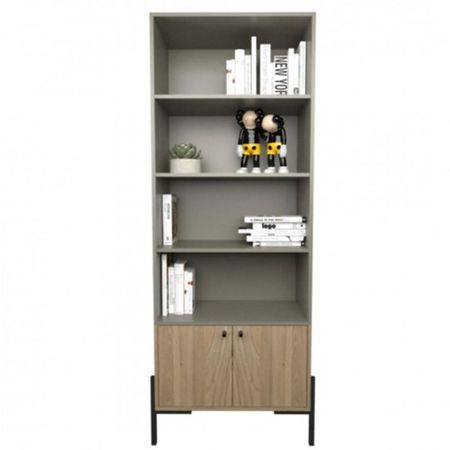 Biblioteca Metalwood DS Home 2 puertas Nogal Gris 183x67x36 cm