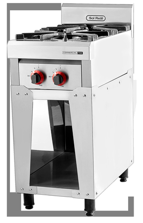 Anafe Industrial 2 Hornallas 42 Cm Sol Real 730 Acero Inox