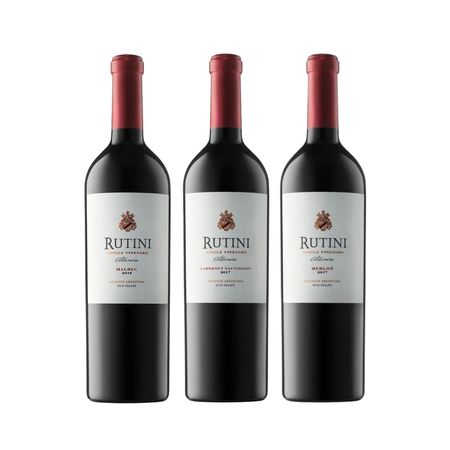 Set Vinos Tintos Rutini Alta Gama Seleccion x 3 Con Estuche