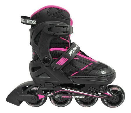 Rollers Kossok Rush Track Aluminio Abec9 Ruedas Pu Fucsia/Negro S 30-33 64 mm