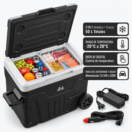 Heladera portátil Terra Outdoors Capacidad 50 Litros 12/24V/220V -20°C